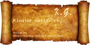 Kindler Gellért névjegykártya